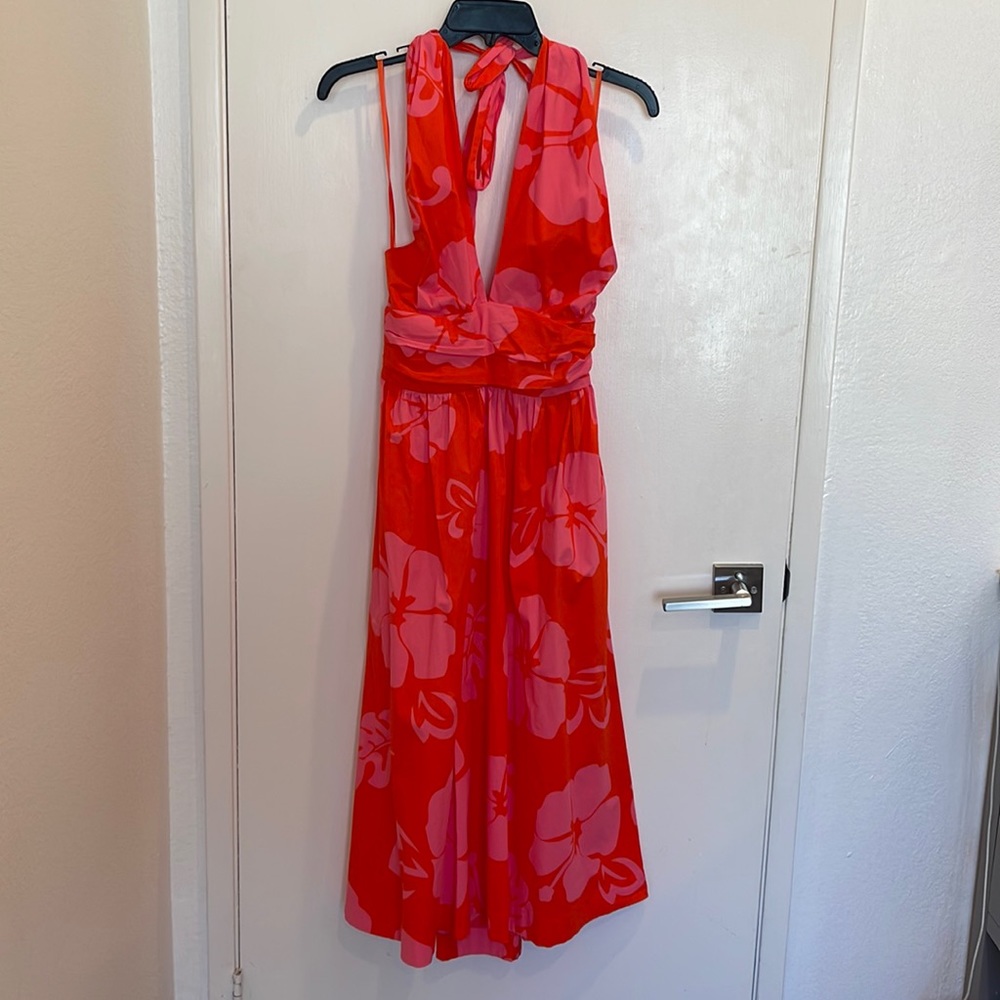 NWOT Staud midi Hawaiian print dress size 2